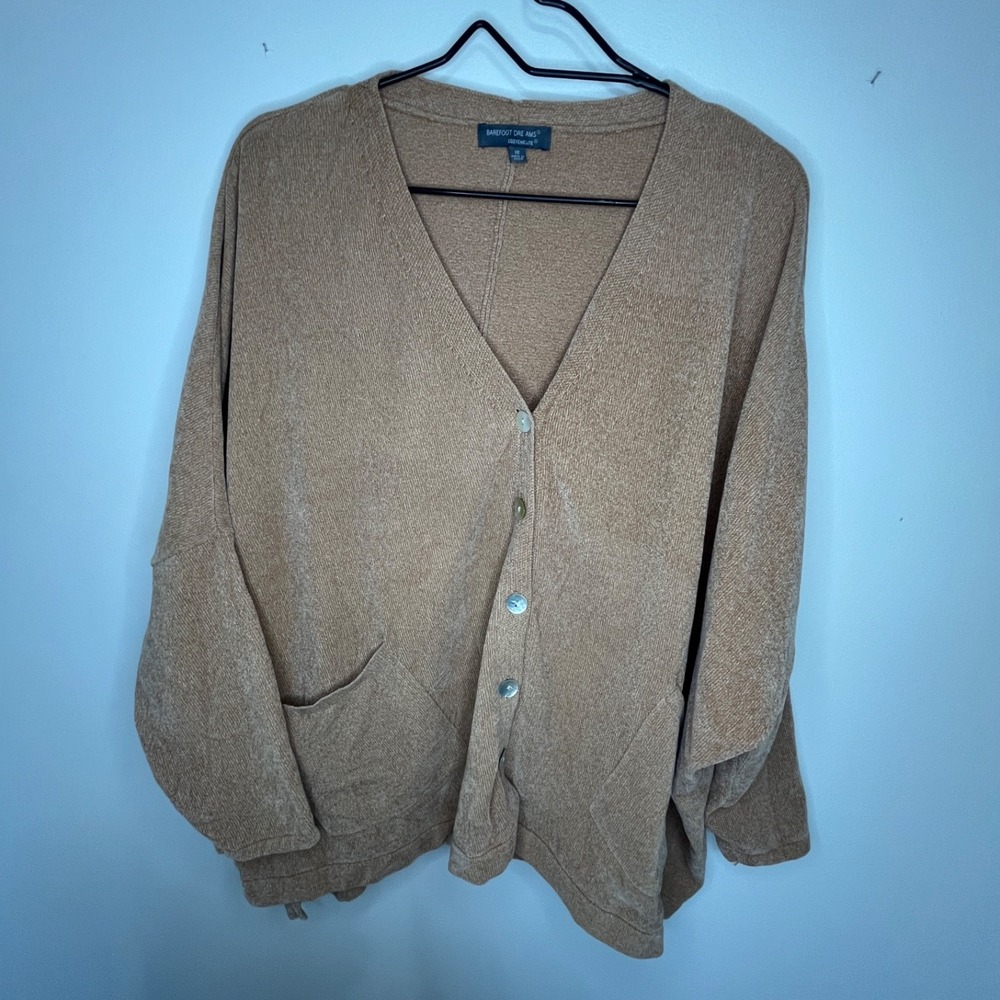 Barefoot Dreams Oversized Cardigan Women's XL Drop Sleeve Lagenlook Cozy Capsule